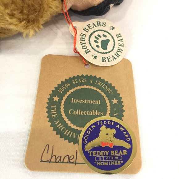 CHANEL Boyds Bears Jointed Plush Stuffed Animal Archive Collection Feather Hat - Picture 6 of 9